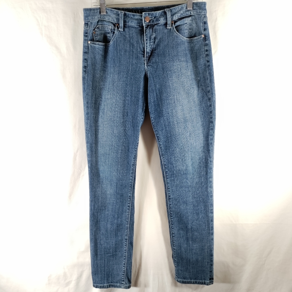 Laurie Felt Classic Boyfriend Jeans Womens Size 4 Mid Rise Stretch Dark Blue